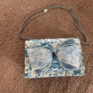 Betsy Johnson Floral Bow & Pearl Purse